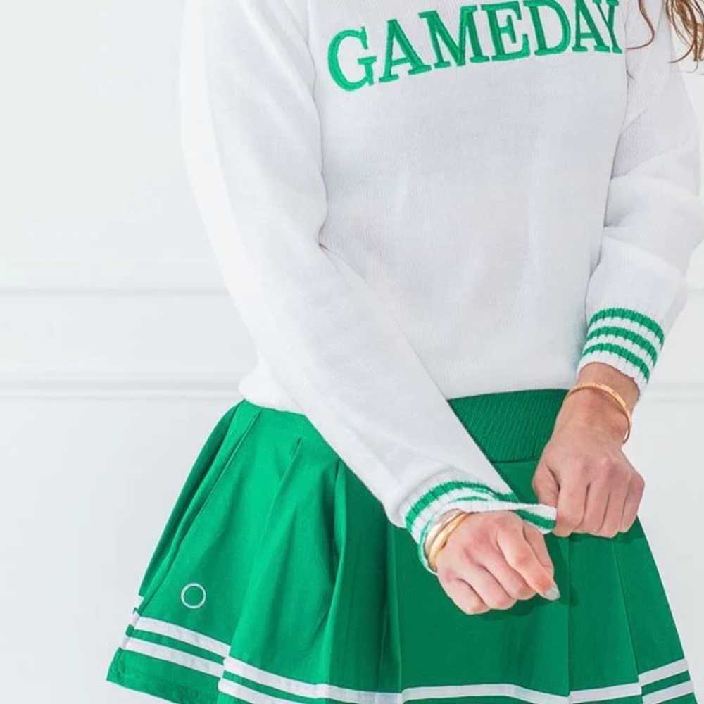 The Bubble Monroe Tennis Skirt, Green/White Size M